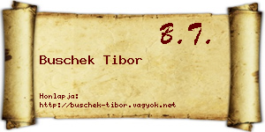 Buschek Tibor névjegykártya